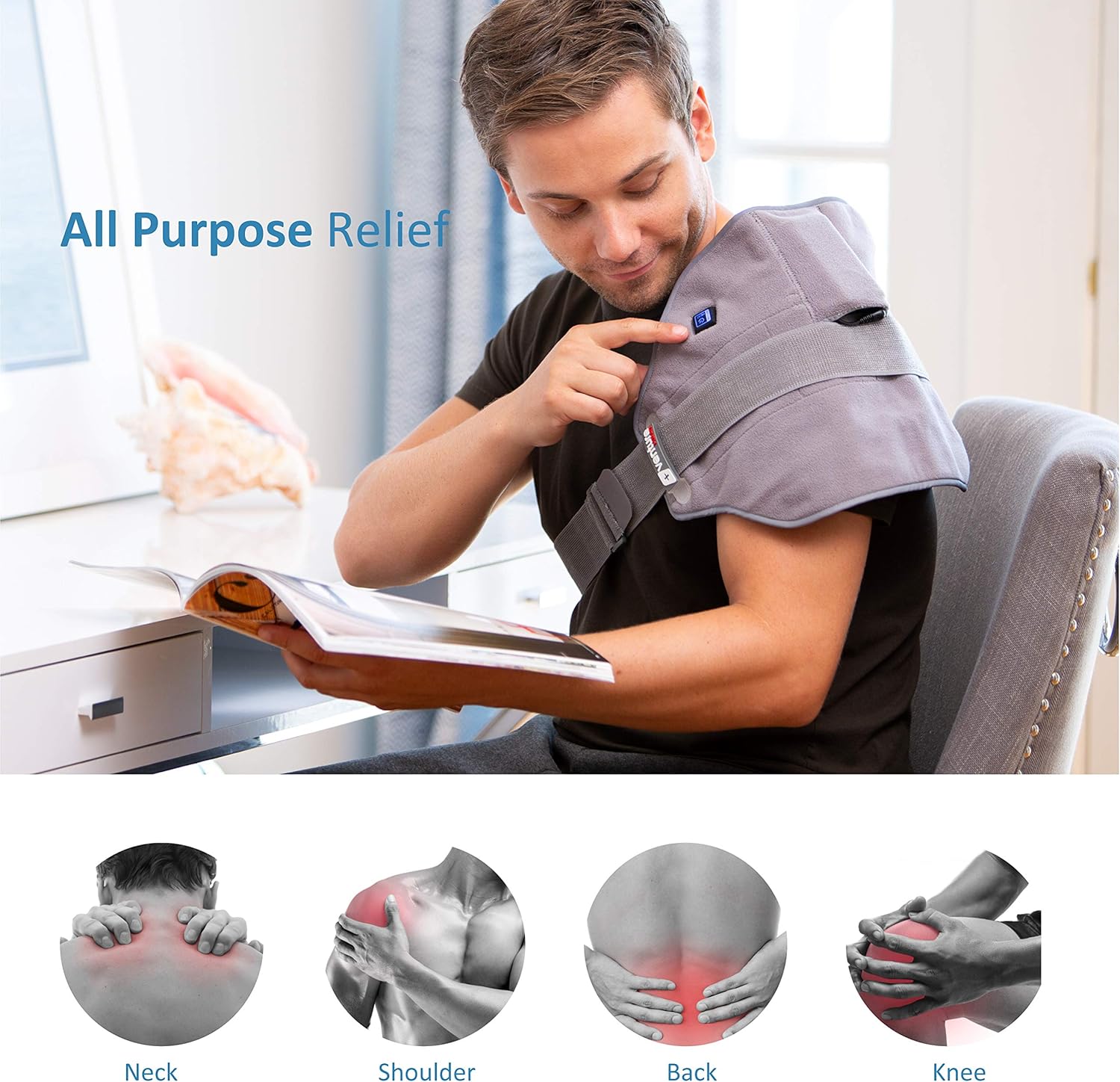 36 x 24 Venture Heat Far Infrared Deep Heating Pad for Injury Recovery and Pain Relief, 10 Hour Shutoff Ultra-Soft Deep Tissue Electric Therapeutic Device (Half Length) - Image 18