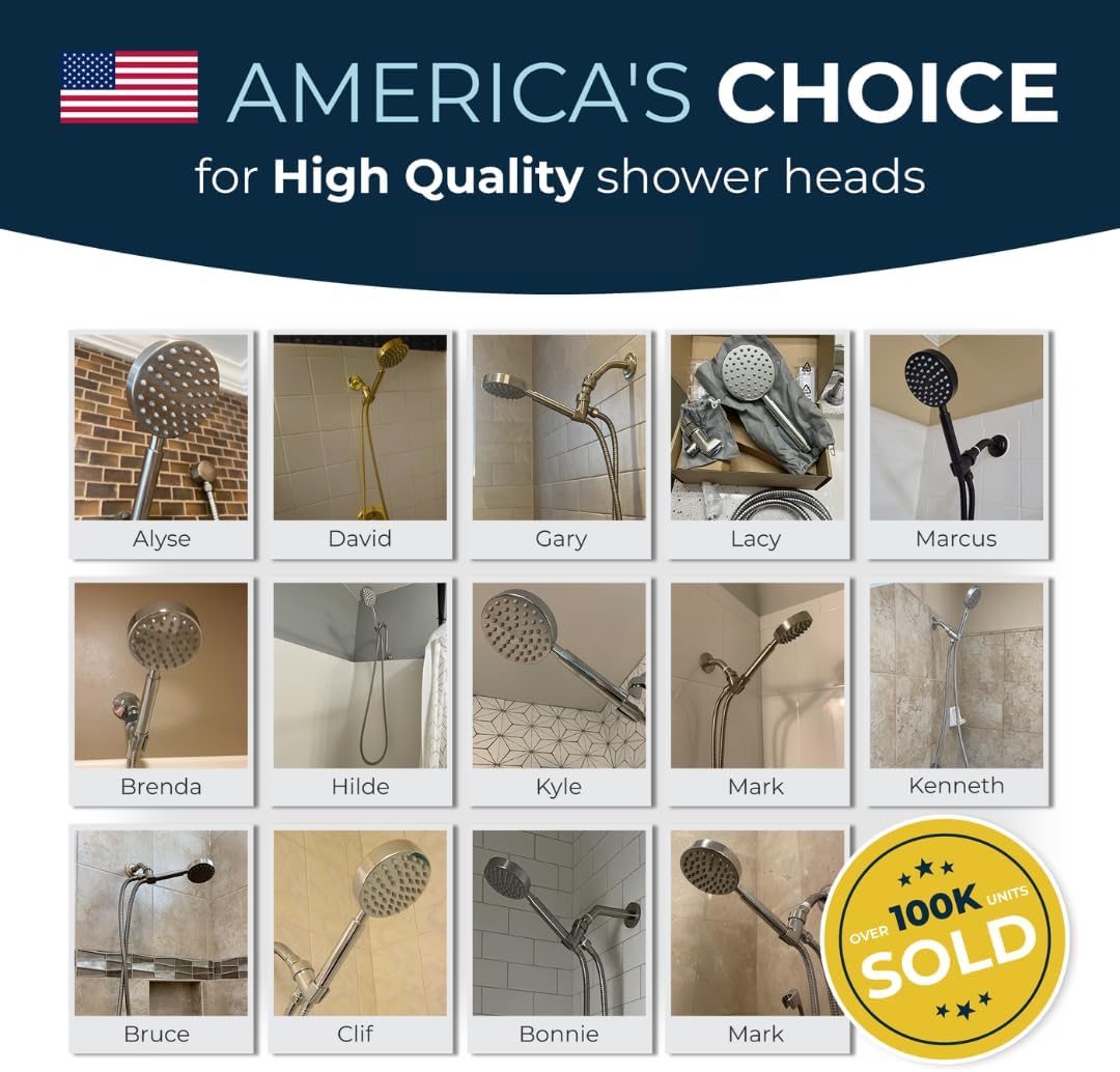 HammerHead Showers? Solid Metal LOW FLOW Handheld Shower Head with Hose and Brass Holder – OIL RUBBED BRONZE ?C Water Saving 1.75 GPM Detachable Shower Head – Adjustable Shower Wand Bracket & 6ft Hose - Image 24