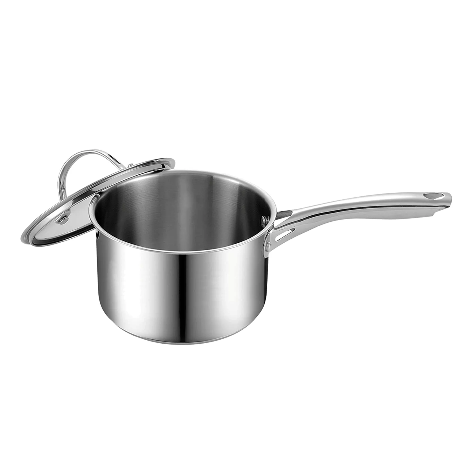Cooks Standard Saucepan with Glass Lid, 2-Quart Classic Stainless Steel Sauce Pot, Silver - Image 6