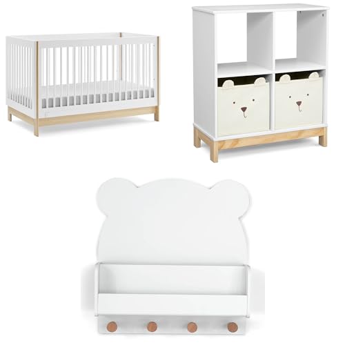 GAP babyGap Tate 4-in-1 Convertible Crib – Greenguard Gold Certified, Bianca White/Natural