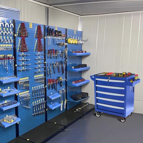 Rolling Tool Chest, Metal Tool Box with 5 Drawers, Lockable Garage Storage Cabinets Sliding Tool Drawer Cart on Wheels Toolbox Organization Workbench for Workshop Warehouse Repair Shop - Image 17