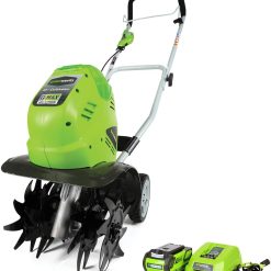 Greenworks 40V 10 Cordless Tiller / Cultivator, 4.0Ah Battery and Charger Included