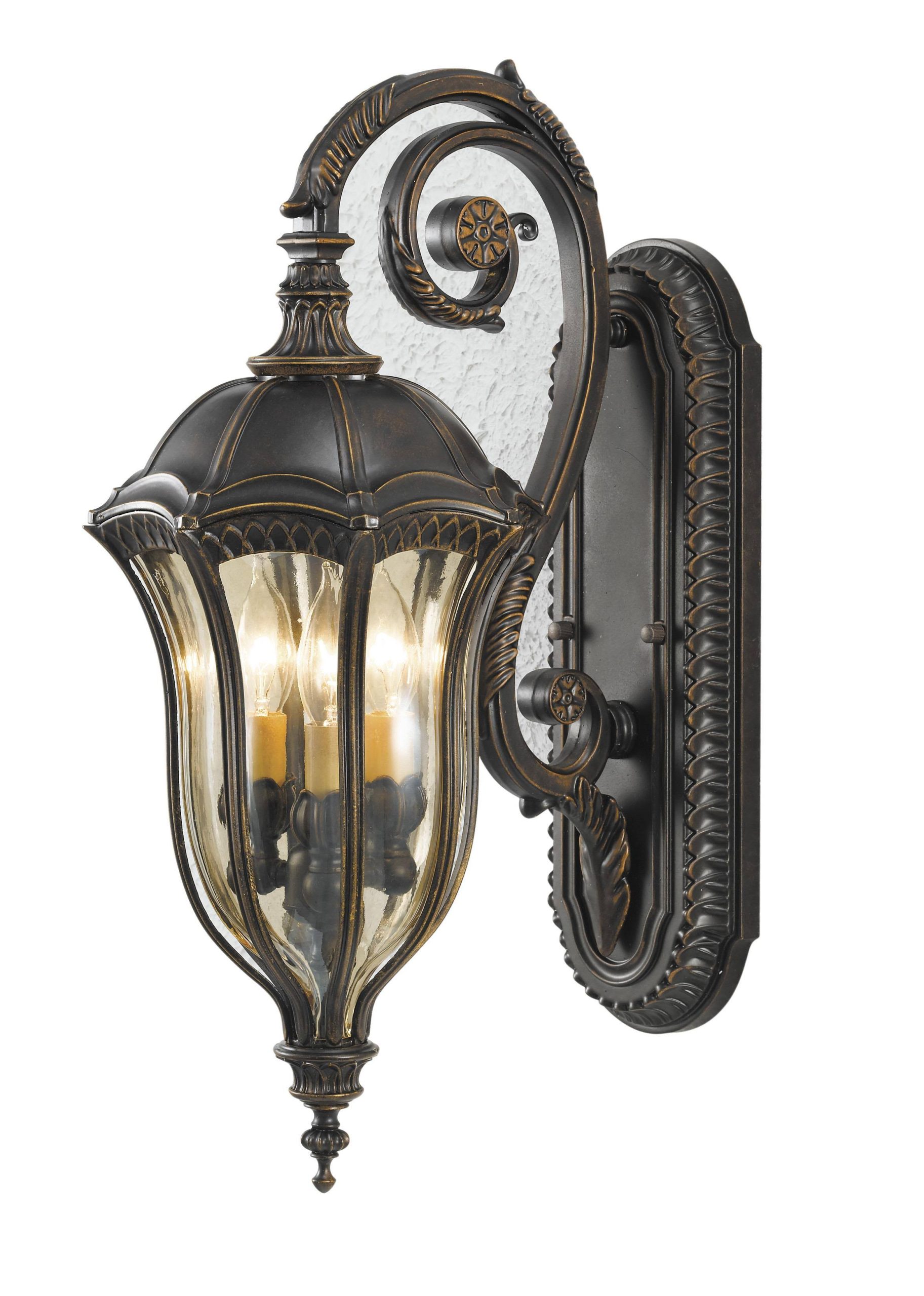 Feiss OL6002WAL Baton Rouge 3-Light Wall Lantern, Walnut