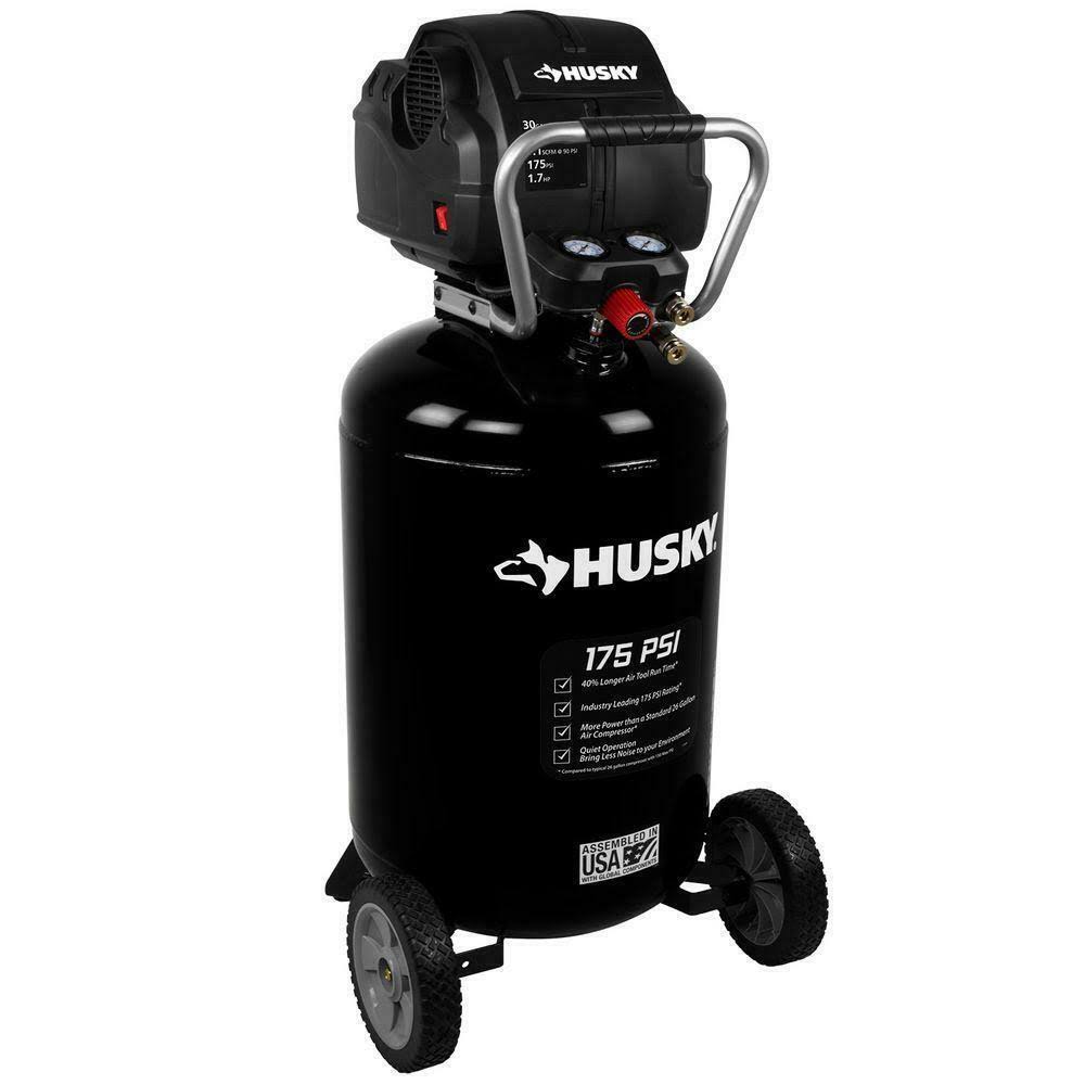 Husky 30 gal. 175 PSI High Performance Quiet Portable Electric Air Compressor - Image 6