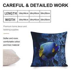 Alternative view of Cushion Pillow Cover Ocean Sea Starfish Zippered Pillow Cover Underwater Sea World Fish Nautical Ocean Throw Pillow Covers 18×18 Pillows for Couch Sofa Patio Furniture Home Decor