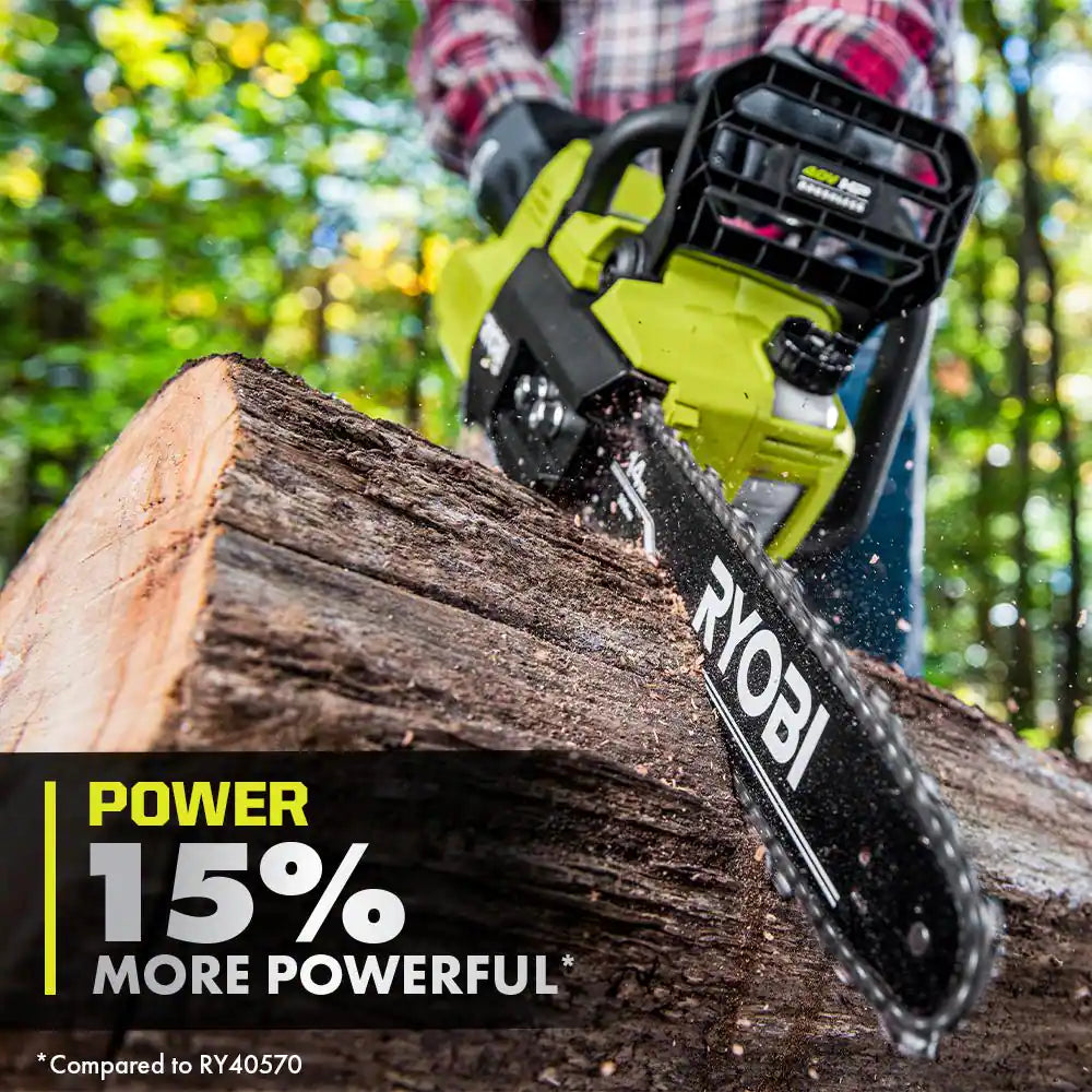 RYOBI RY405010BTL 40V HP Brushless 14 in. Cordless Battery Chainsaw (Tool Only) - Image 4