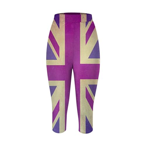 Women Casual Cropped Pants Yoga High Waist Leggings Summer Beach Pants Casual Workout Stretch Womens Duds Medium - Image 3