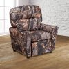 Emma and Oliver Camouflaged Fabric Kids Recliner with Cup Holder