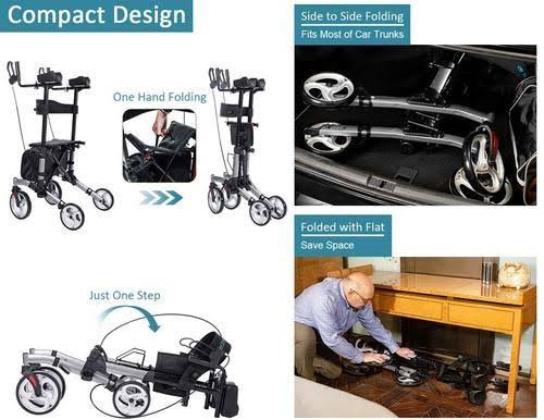 Smart Standing Upright Folding Senior Straight Upright Walker - Image 6