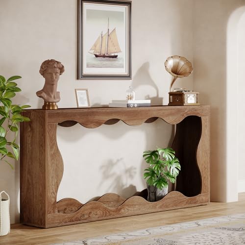 Tribesigns 63 Inches Farmhouse Console Table with Storage, Couch Table Behind Sofa, Long Entryway Sofa Station, Narrow Console Stand, Hallway Stand for Entryway Living Room, Brown - Image 16