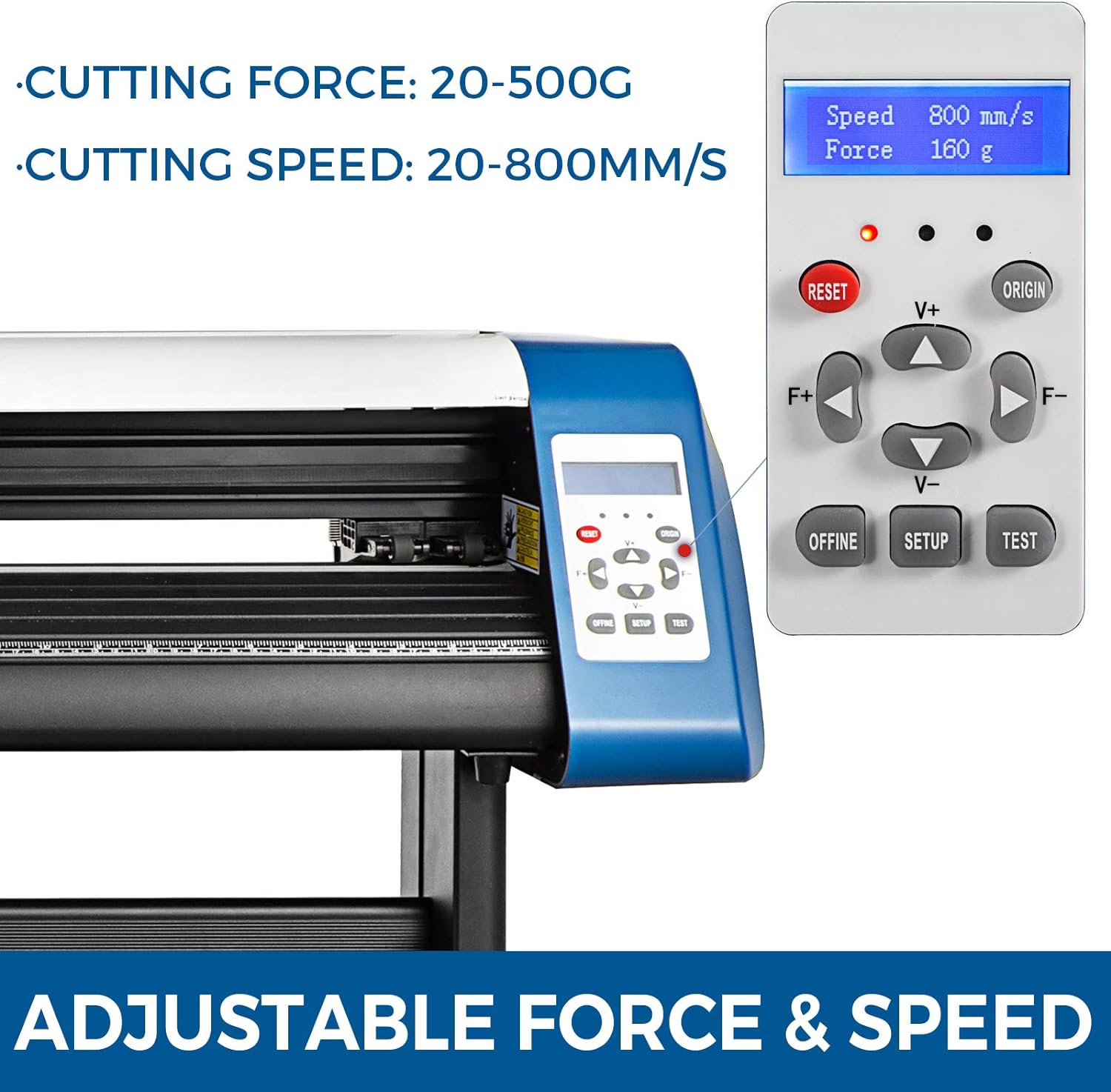 Office Products VEVOR Vinyl Cutter 53 Inch Plotter Machine Automatic Paper Feed Vinyl Cutter Plotter Speed Adjustable Sign Cutting with Floor Stand Signmaster Software - Image 5