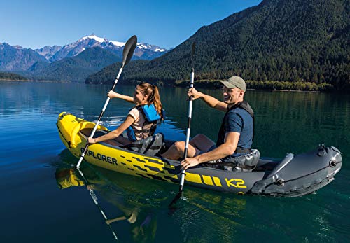 Intex Explorer K2 Kayak, 2-Person Inflatable Kayak Set with Aluminum Oars - Image 2