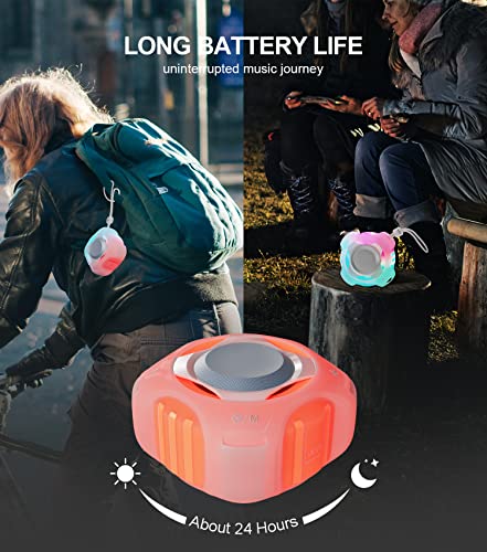 Waterproof Bluetooth Speaker IPX7, Shower Speaker with Dynamic Lights, TWS Mode, Loud Stereo Sound, Robust Bass, Portable Wireless Speaker with 24H Playtime for Kayak, Beach/Trip/Gifts for Unisex - Image 5