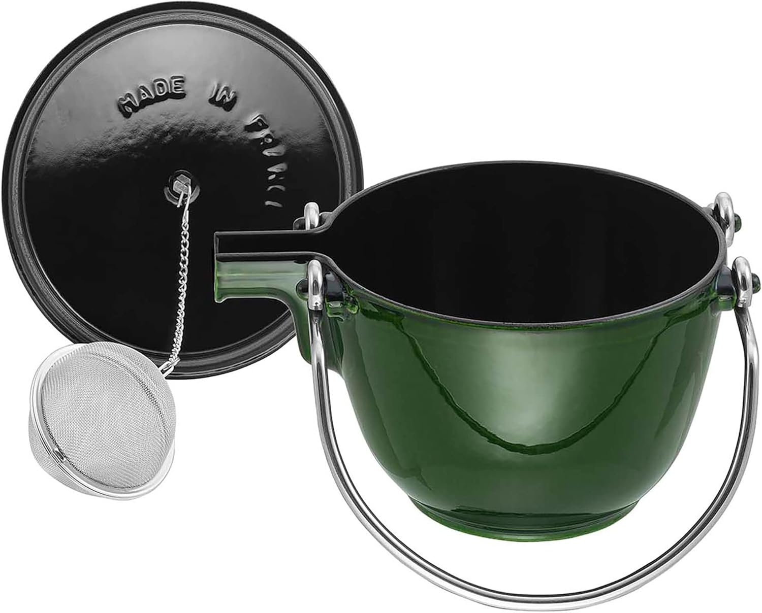 Staub Cast Iron 1-qt Round Tea Kettle – Basil, Made in France - Image 2