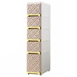 Narrow Bathroom Removable Medicine Cabinet Tall Corner Cabinet with Storage Drawers and Casters, Side Cabinet Crevice Shelf for Kitchen, Living Room, Laundry Room, Bedroom