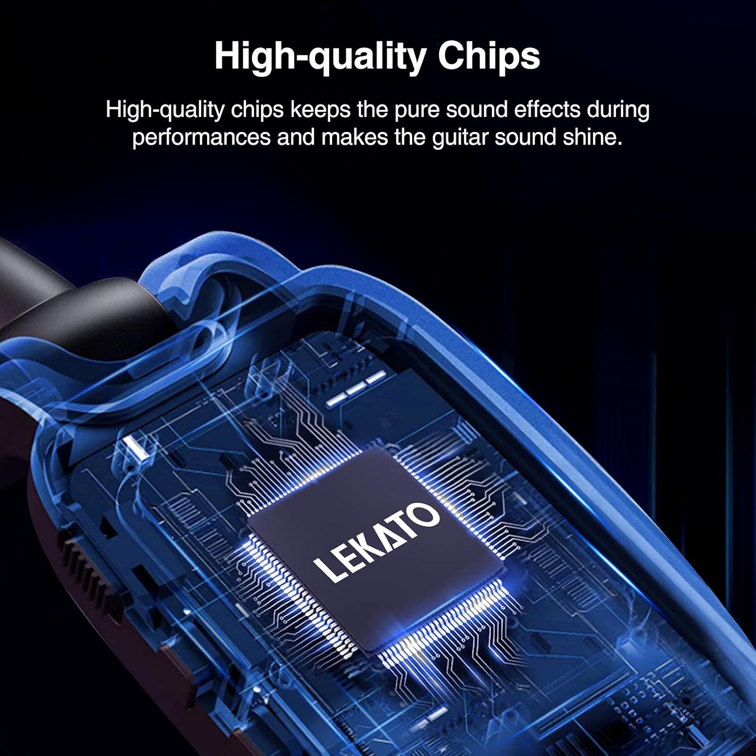 LEKATO 5.8Ghz Wireless Guitar System 4 Channels Audio Digital Guitar Transmitter Receiver 300 Feet Transmission Range - Image 4