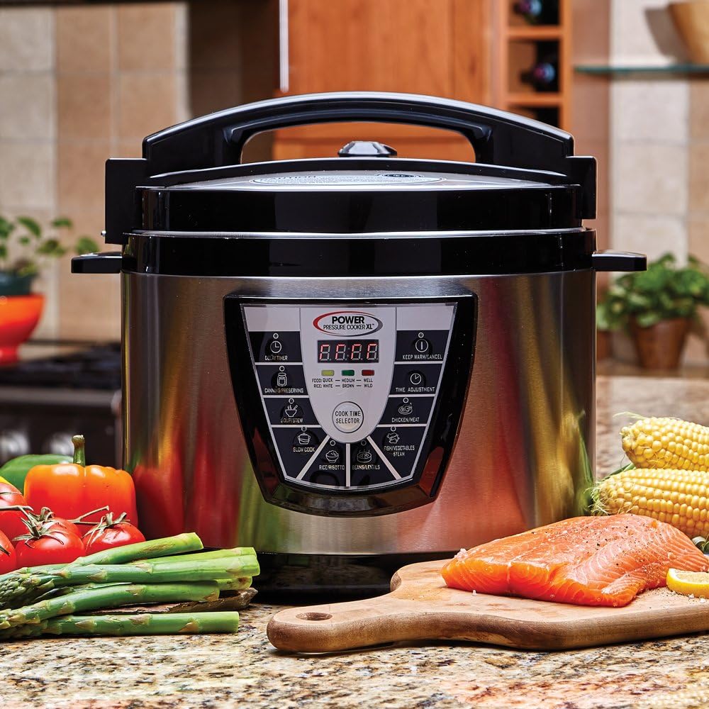 Power Pressure Cooker XL XL 10-Quart Electric Pressure, Slow, Rice Cooker, Steamer & More, 7 One-Touch Programs, Silver - Image 2