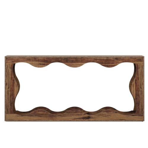 Tribesigns 63 Inches Farmhouse Console Table with Storage, Couch Table Behind Sofa, Long Entryway Sofa Station, Narrow Console Stand, Hallway Stand for Entryway Living Room, Brown - Image 11