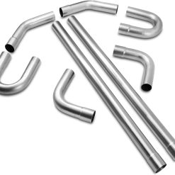 JY Performance 2.5” Inch T304 Stainless Steel 8PCS Custom Exhaust Pipe Kit Tubing Mandrel Bend Pipe Straight & U-Bend Universal