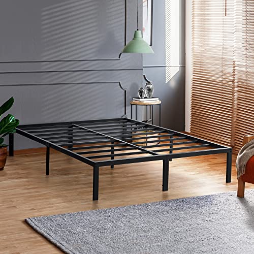 PrimaSleep 18 Inch Tall Heavy Duty Steel Slat Bed Frame/Anti-Slip Support/Easy Assembly Mattress Foundation/No Noise/No Box Spring Needed/Full/Black - Image 6