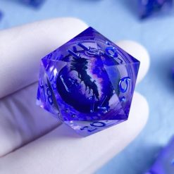 Alternative view of Sharp Edge Resin DND Dice Set Handmade Quicksand Liquid 7 Pcs Polyhedral RPG Dice with Box for Dungeons and Dragons Gifts D and D Role Playing Dice Games (Styles 12 Quicksand Blue)