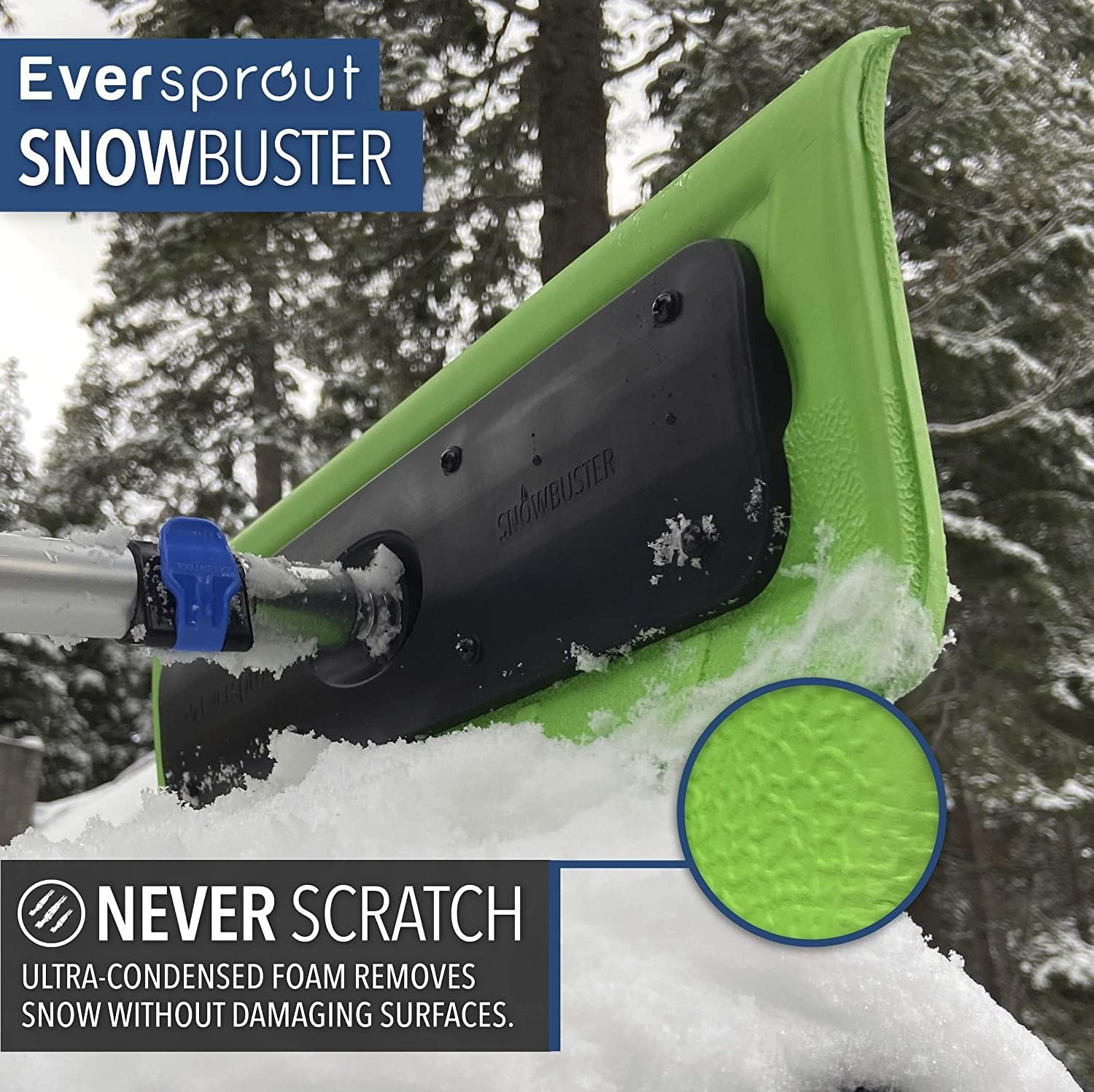 EVERSPROUT Never-Scratch SnowBuster 7-to-24 Foot (Up to 30 Ft Standing Reach) | Pre-Assembled Extendable Roof Rake for Snow Removal | Heavy-Duty Aluminum, Soft Foam Pad | Exclusive Push/Pull Design - Image 16