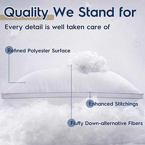 viewstar Bed Pillows King Size Set of 2, Hotel Quality, Down Alternative Big Pillow for Back, Stomach or Side Sleepers, Firm - Image 15